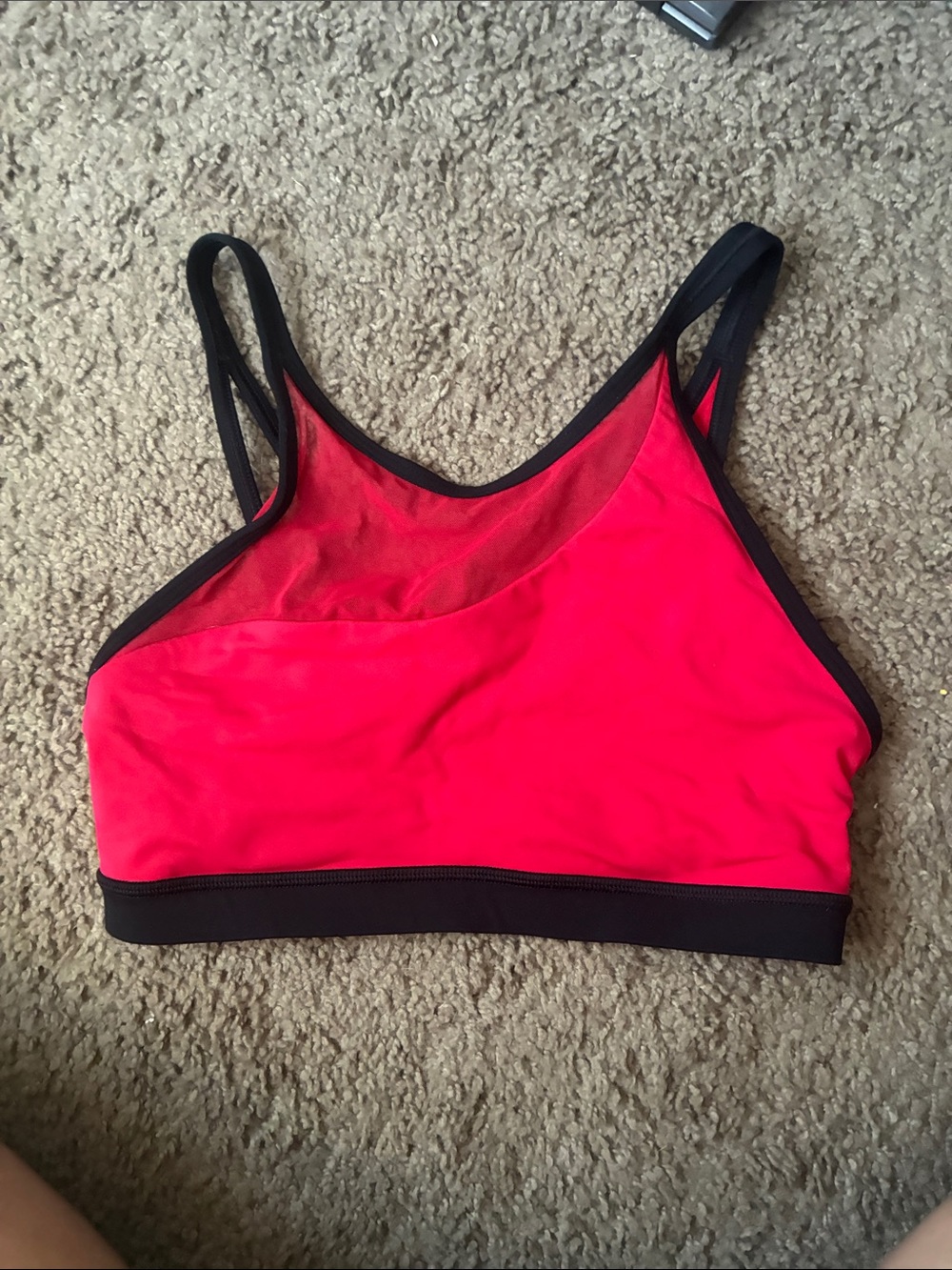 Women's Red Mesh-Accent Sports Bralette - Brand